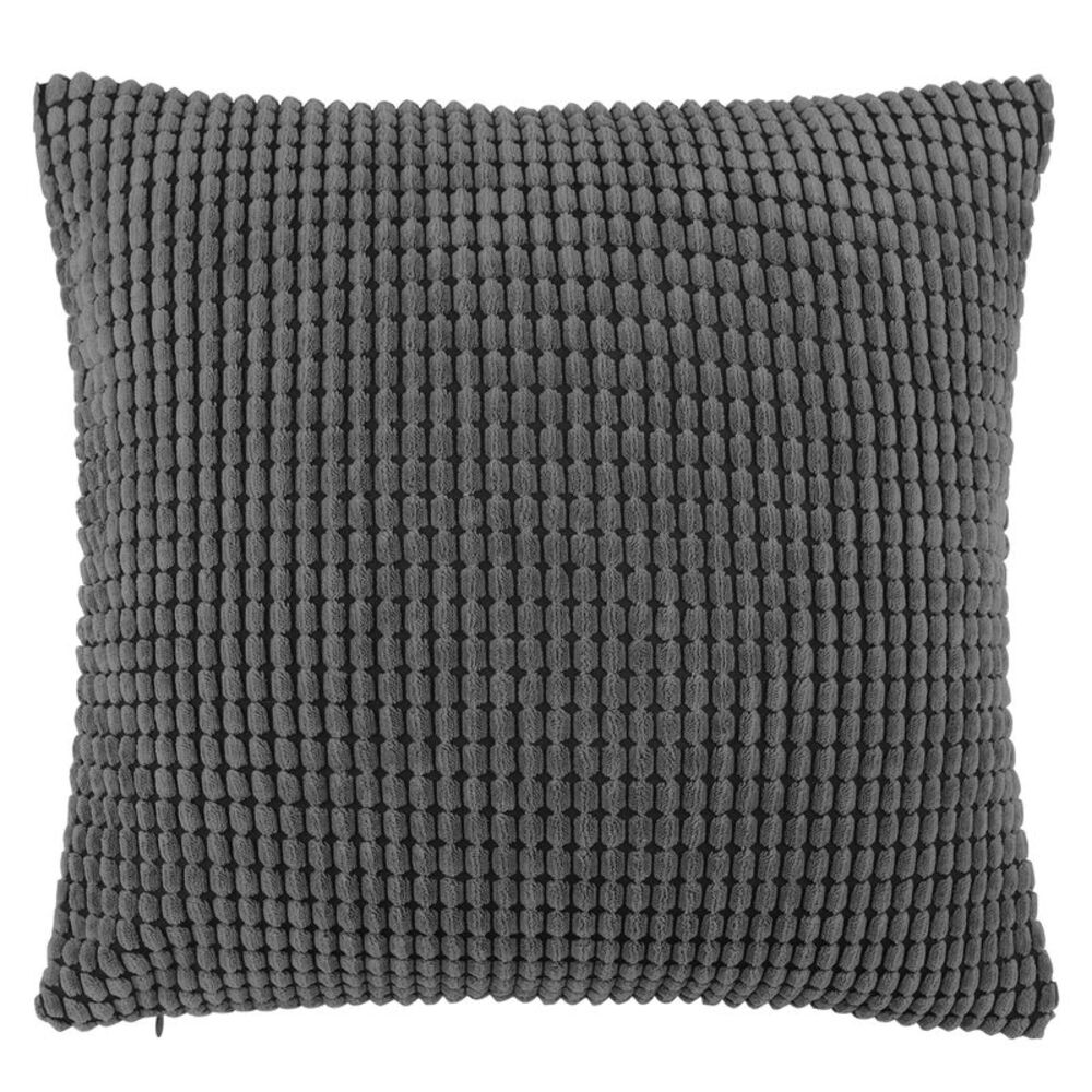 Soft Corduroy Striped Velvet Pillow Cusion Cover, 20"x20" Dark Grey